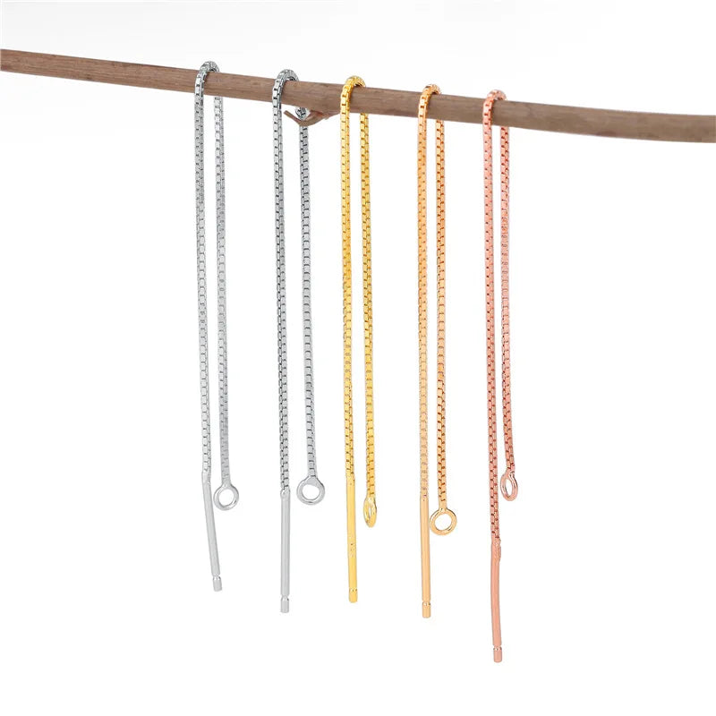 Ear Line Sterling Silver S925 Simple Handmade DIY Chain Long Earring Line for Jewelry Making