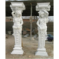 Modern Design Decorative Hand Carved Lady Statue Roman Pillar Marble Column for Villa Gazebo Outdoor Decor