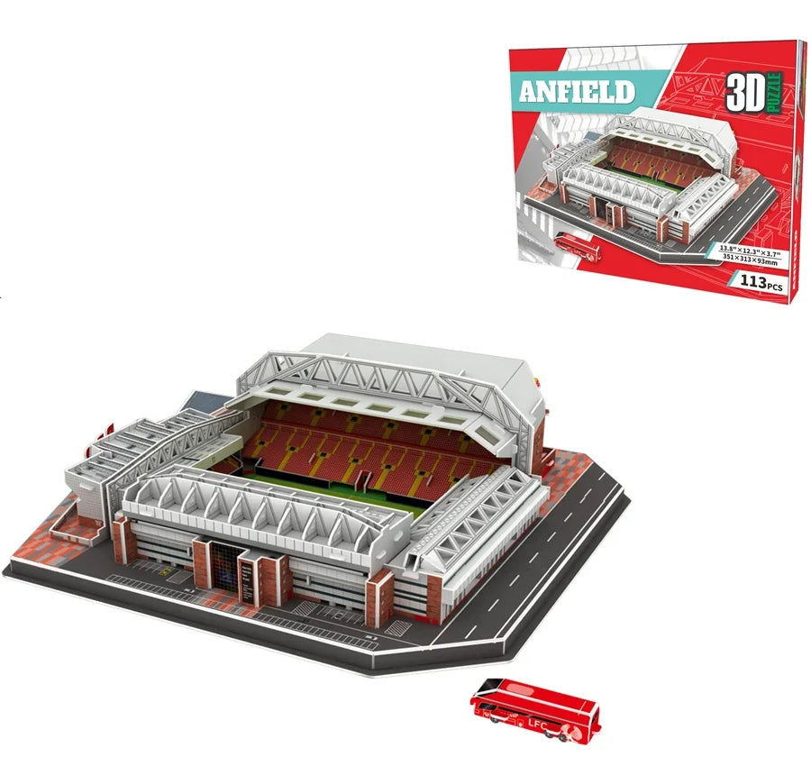 Custom DIY 3D Cube Jigsaw Puzzles Estadio Azteca Anfield Emirates Juventus Bayern Football Stadium Made Durable Paper Material