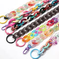 Wholesale Children's Removable Acrylic Chain Keychain Colorful Keyring with Girl Bag & Charms for Weddings & Parties