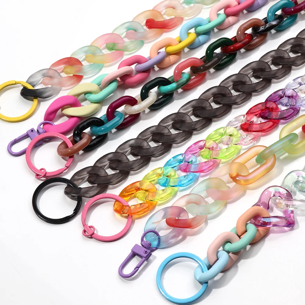 Wholesale Children's Removable Acrylic Chain Keychain Colorful Keyring with Girl Bag & Charms for Weddings & Parties