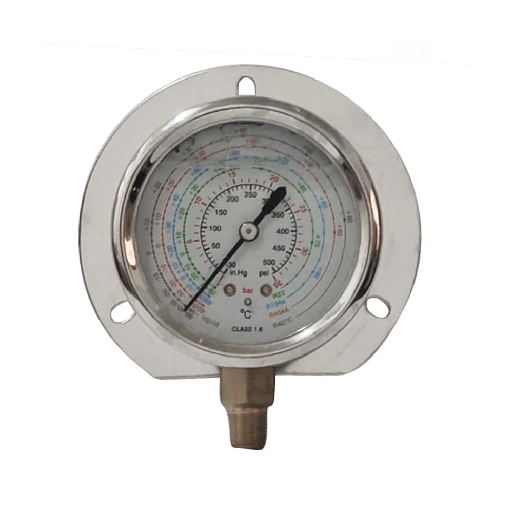 RT-6316 Oil Filled Pressure Gauge with Brass Case for HVAC Industrial Applications 2 Inch Dial 0-600 PSI Stainless Steel