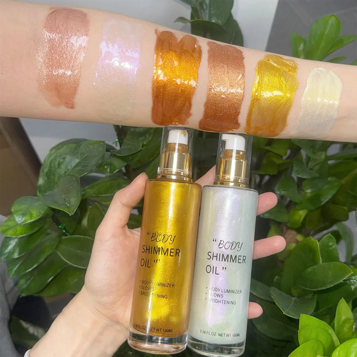 Vegan Body Shimmering Highlighter Body Oil Private Label Waterproof Long Lasting Custom logo Vegan Body Shimmer Oil