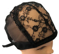 Black Beige Striped Breathable Nylon Lace Front Mesh Dome Wig Cap Adjustable Straps Party Use Unisex Adult Wig Liner Bulk Pack