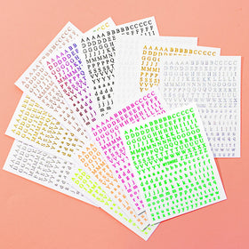 12pcs/set Roman 26 English Alphabet Nail Sticker Decal 12 Colors Word Small Letter Nail Art Decal Decoration DIY Nail Tattoos St