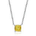 Dainty 7mm*7mm radiant cushion cut pink zirconia diamond chocker 925 sterling silver necklace