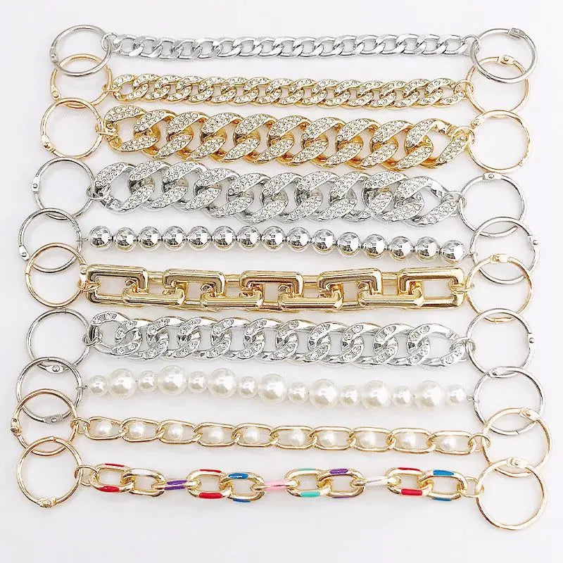 New Acrylic Diamond studded Chain Hole Shoes Accessories Acrylic Round Bead Chain Hole Shoes Decorative Buckle