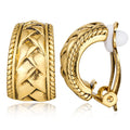 Wholesale Price Brass Antique Gold Plated No Piercing Ear Clip on C-shape Chunky Hoop Earring Woman
