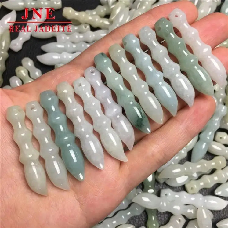 Natural Jade  Jadeite Class a Jade Writing Brush Pendant Genuine Goods Small Pendant Jade Pendant Ornaments Wholesale Gift