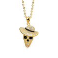 SSeesy HipHop Mens Punk Jewellery Necklace Diamond Skull Hat Pendant Necklaces Street Rock Jewelry