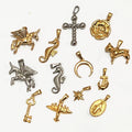Trendy Women Rose Heart Pendant Virgin Mary Charm Cross Jewelry Stainless Steel Key Star Necklace Crescent Moon Pendants