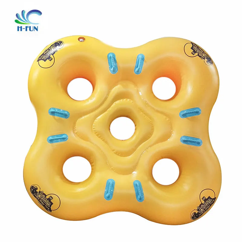 Customized Logo Plastic Rafts Water Park Cloverleaf Rafting Tube Water Slide Tubes