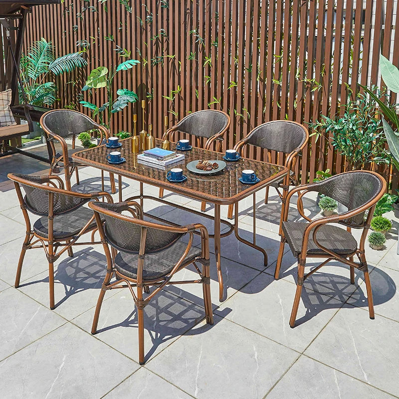 Manufacturers Wholesale Aluminum Outdoor Restaurant Bistro Cafe Patio Dining Table Set Waterproof Outdoor Garden Chair