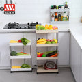 Haixin Multi-Functional Movable 2/3/4/-Tiers Kitchen Storage Rack Organizer Plastic RollingStorage Cart Trolley With Wheels