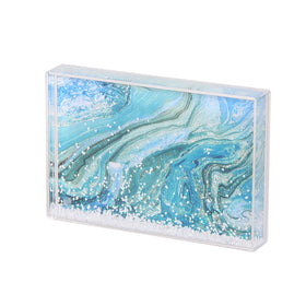 Jinn Home Customized 4x6 Glitter Acrylic Eco-friendly Plastic Floating Picture Photo Frame Sparkling Christmas Home Decor