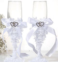Creative love Lace Wedding champagne Highfoot Pair Cup Wedding Supplies