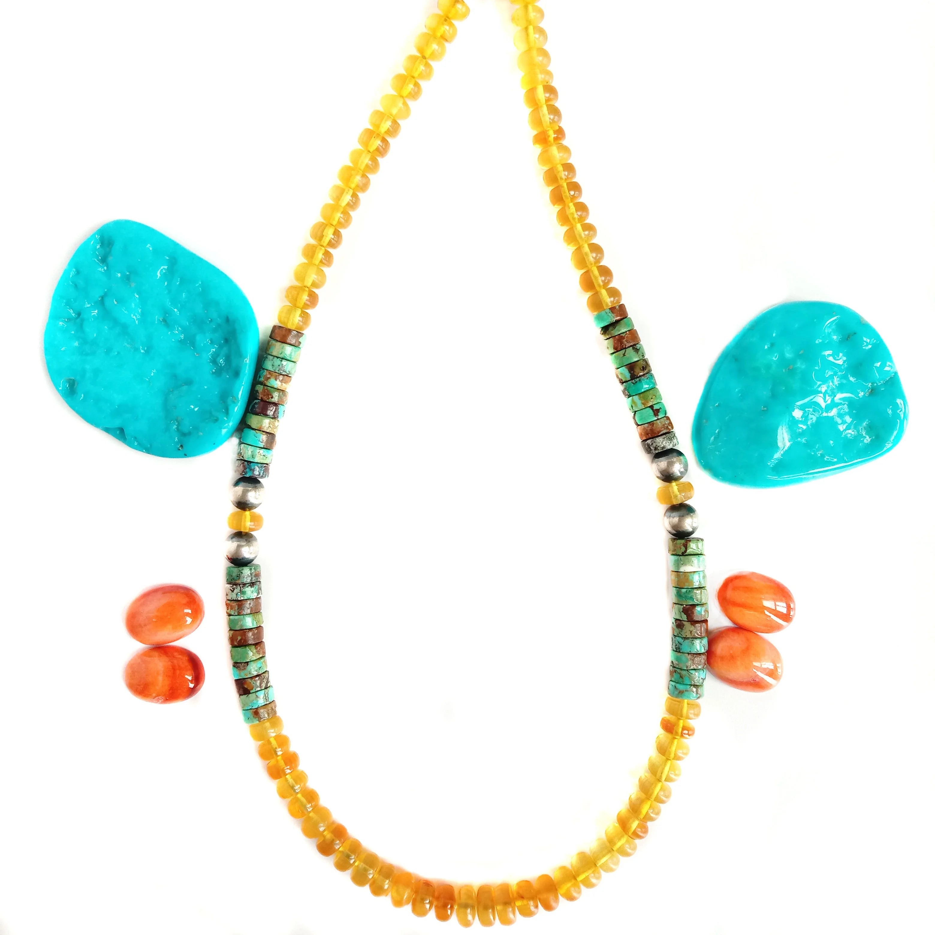 Wholesale Natural Turquoise and Amber Jewelry  Necklace