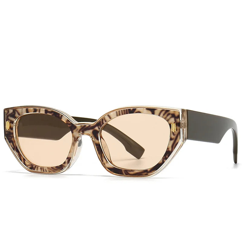 YB024 Fashion Quality High Level Eyewear Trendy Polygon Sun Glasses UV400 Shades Cat Eye Sunglasses Women