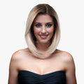 New Style 13x6 Front Synthetic Futura Fiber Straight Bob for Ombre White Gold Long Women's Hair Featuring Human Hair Transparent