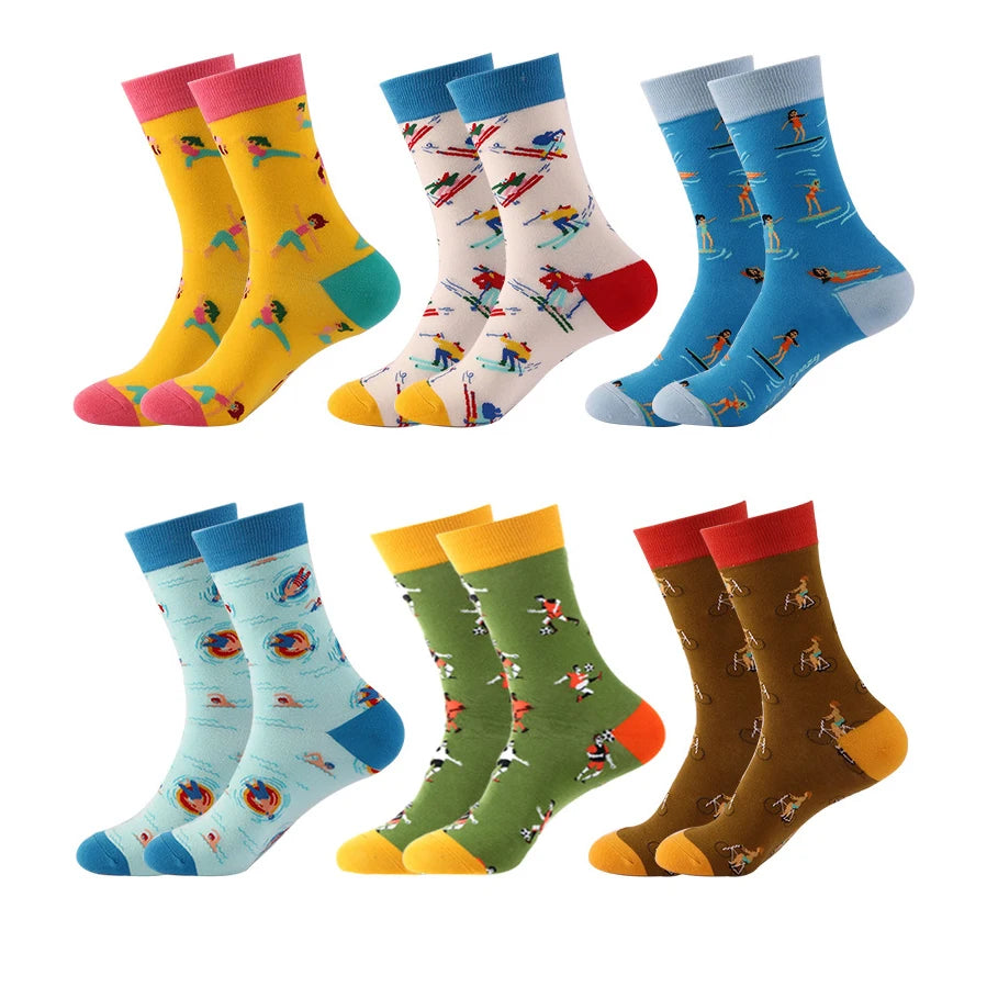 Cotton Socks Schools Boys Spring Colorful Socks in Bulk Popular Wholesale Men's Cute Woven Outdoor Wear Compression Socks