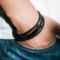 Fashion Trendy Men's Bracelet Versatile Multi-layer Braided Men's Leather Bracelet Glossy Personality Lettering Bracelet