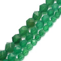 Wholesale 15.5\" Natural Green Agate Faceted Beads Diamond Cut Round Loose Stone Beads