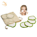 3.15" Round Reusable Bamboo Face Cleansing Pads Organic Laundry Bag Soft Girls Makeup Remover Pad Set White