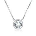 Wholesale Price Starsgem Moissanite Jewelry S925 Plated White Gold Women Necklace 0.5CT 1CT DEF VVS Round Moissanite Gemstone