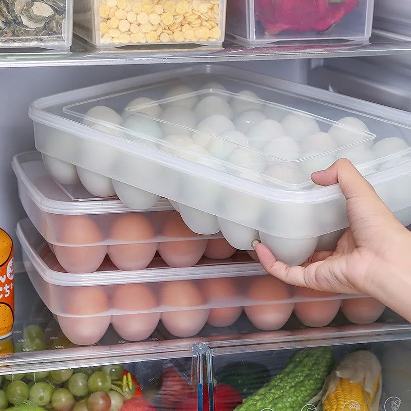 Multi-Layer Stackable Shockproof Egg Rack Household Plastic Fresh-Keeping Storage Egg Box for Kitchen Food Storage