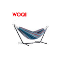 WOQI Double Cotton Hammock With  Stand Swings Outdoor Garden Camping Hammock