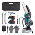 Mini Chainsaw 6 Inch Kit Handheld Saw Battery Powered Cordless Wood Saw Machines with 2 Batteries and Charger for Tree Trimming