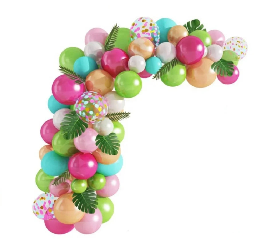 109 PCS DIY Luau Balloon Arch Garland Kit Tropical Leaf Theme for Birthday Luau Party Decorations