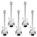 Factory Wholesale Creative Stainless Steel Colorful Guitar Shaped Spoons Tea Coffee Ice Cream Spoon in Bulk