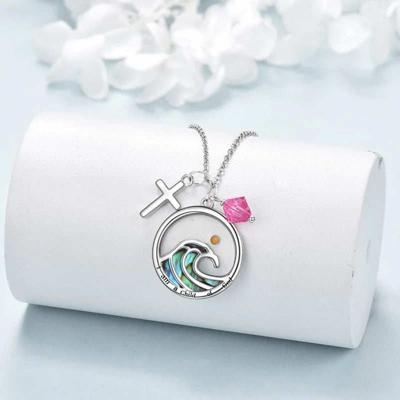 New Style Stainless Steel Wave Mustard Seed Stainless Steel Necklace Pendant Simple Round Shape Necklace for Women