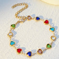 Colorful Love Zircon Women's Bracelet Luxury Heart Style for Jewelry Shop Wholesale N25908