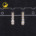 Fancy Solid Gold Earrings Accept Customize White Color Moissanite Diamond Hoop Jewelry