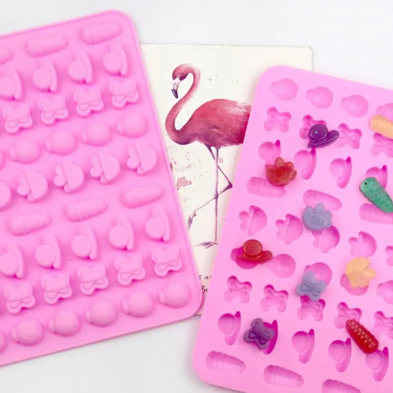 315 StocK 50 Hole Insect Shape Silicone Chocolate Resin Mold Silicone Ice Tray Mold Chocolate Mold Diy butterfly Shape