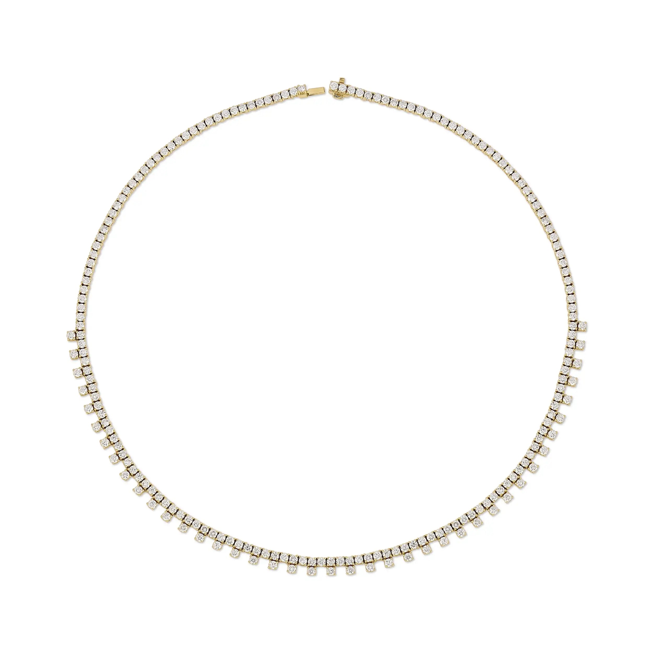 Laodun New Arrivals Fine Jewelry S925 Necklace Minimalist Elegant Sterling Silver Zircon Tennis Choker Necklace Vermeil