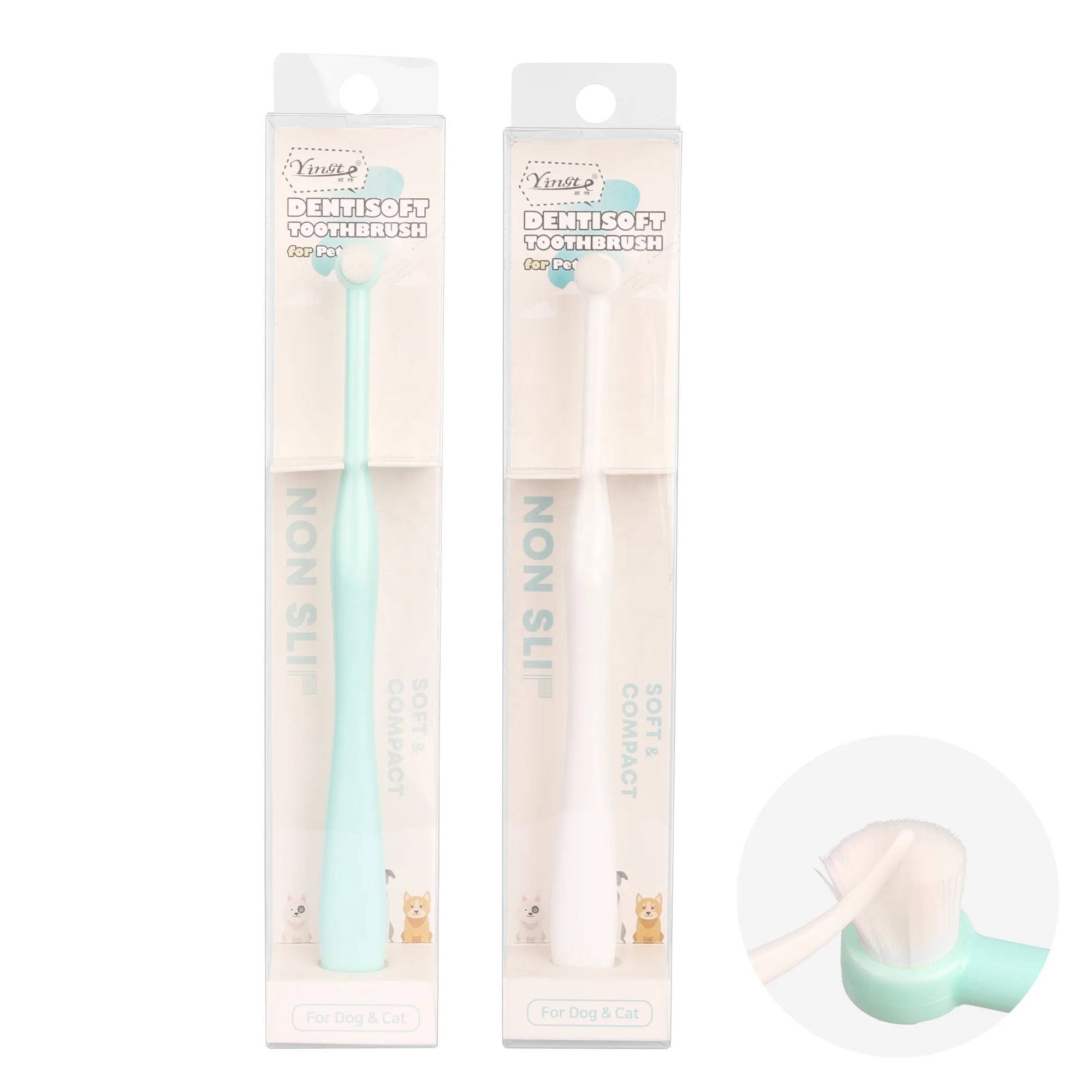 Factory Wholesale Pvc Box Packaging Dog Dental Care Cat Pet Toothbrush