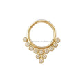 Fine Jewelry 14k Solid Yellow Gold High Fashion Zircon Nose Rings Hoop Body Jewelry Wholesale Min Order Is 2pcs