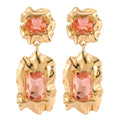 2022 New 6 Color Big Square Gold Color Metal Pendant Rhinestone Earrings for Women Luxury Crystal Fashion Earrings Trend 2022