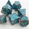 Wholesale Polyhedral Rune Blue Sword Dice Dungeons & Dragons Role-Playing Game Dice Set RPG Unique D&D Metal Dice Set