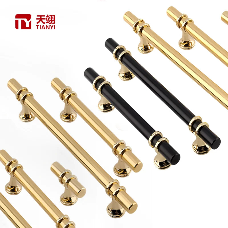 Modern Simple American Luxury Stainless Steel Furniture Handle Black Gold for Cabinet Wardrobe Dressing Table Kitchen Drawers