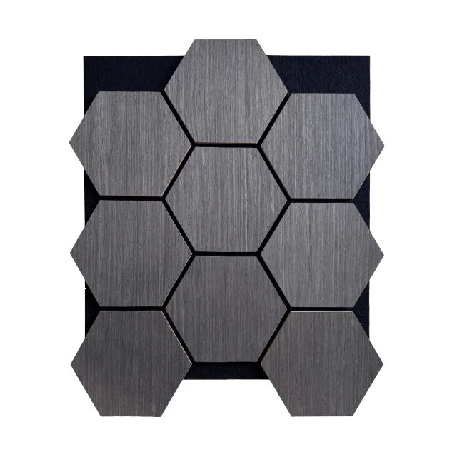 Modern Hotel Hexagon Self-Adhesive Felt Slat Wood Fiber MDF Sound Proofing Wood Veneer Ceiling Wall Acoustic Panel