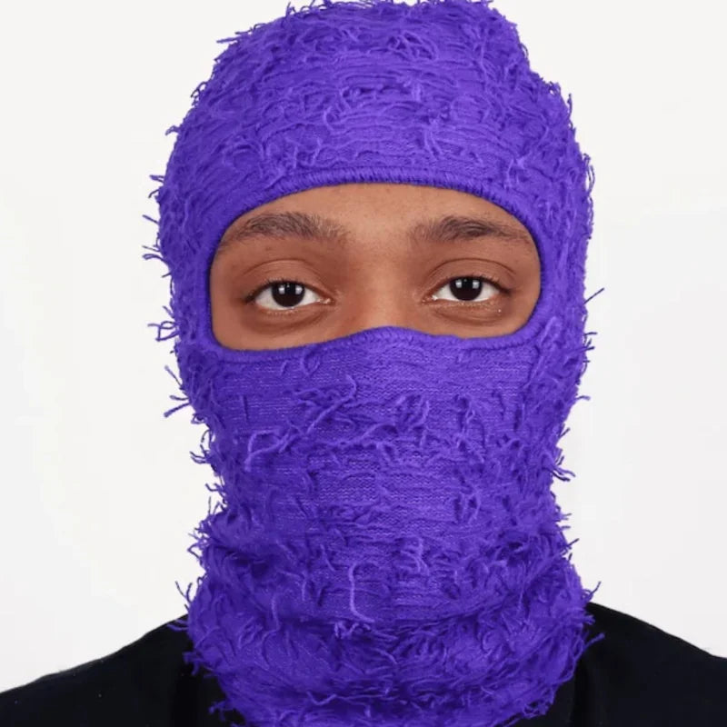 Grassy Winter Ski Mask Balaclava Wholesale Full Face Cover One Hole Distressed Balaclava
