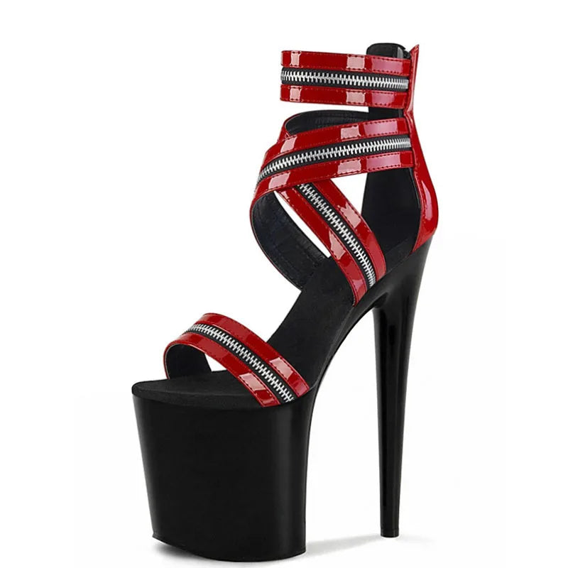 Gothic 20 cm Model Show Platform Fashion High-heeled Sandals Pole Dance High-heeled Shoes Summer Leaky Toe Striptease Shoes