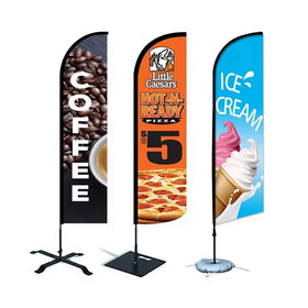 Outdoor Promotional Business Advertising Computer Maintenance Ice Cream Shop Feather Flag