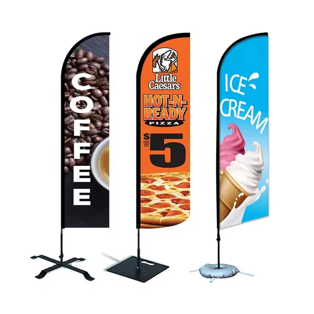 Outdoor Promotional Business Advertising Computer Maintenance Ice Cream Shop Feather Flag