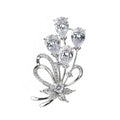 Elegant White Plated Brass Metal Brooch with Zircon Custom Gift for Women/Men's Engagement/Wedding Party Jewelry