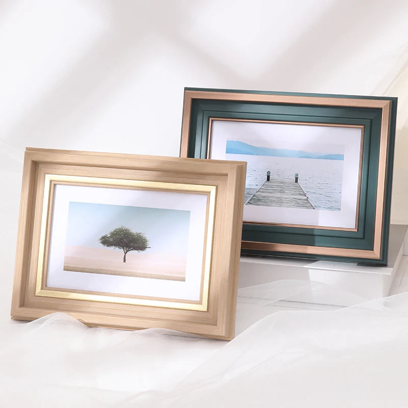Hot Selling Customized Rustic Modern 8x10 Square Wood Photo Frame Paper Wrapped in Custom Colors